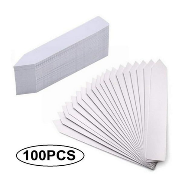 100Pcs 4 Inch Garden Plant Pot Nursery Labels Markers Stake Tags PVC White